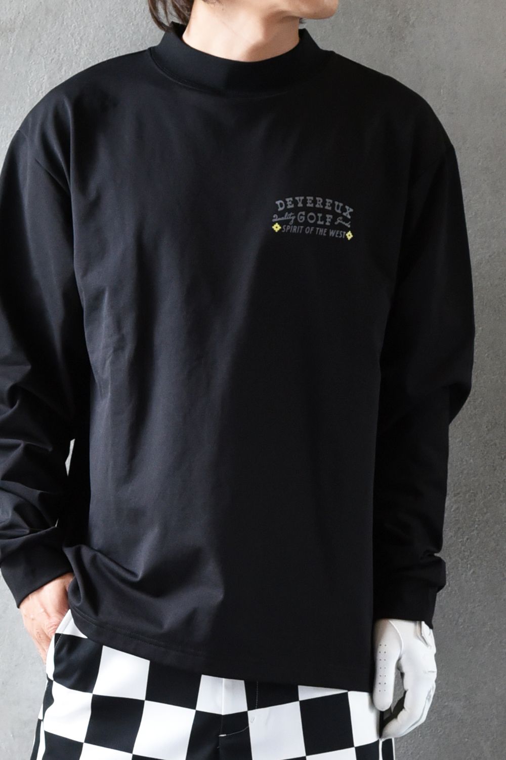 【26AW】 DVG spirit of the West MOCK TEE / バックプリント 長袖モックネックTシャツ (ブラック)