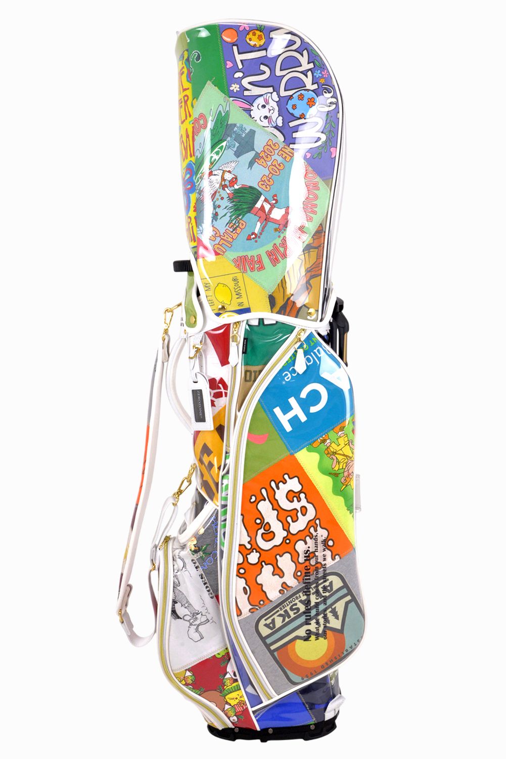 【2026 TOUMEI SERIES】【銀行振込・代金引換不可】【返品・交換不可】 ZZ26-CB01 / Tシャツリメイク パッチワーク スタンドタイプ キャディバッグ (マルチ)