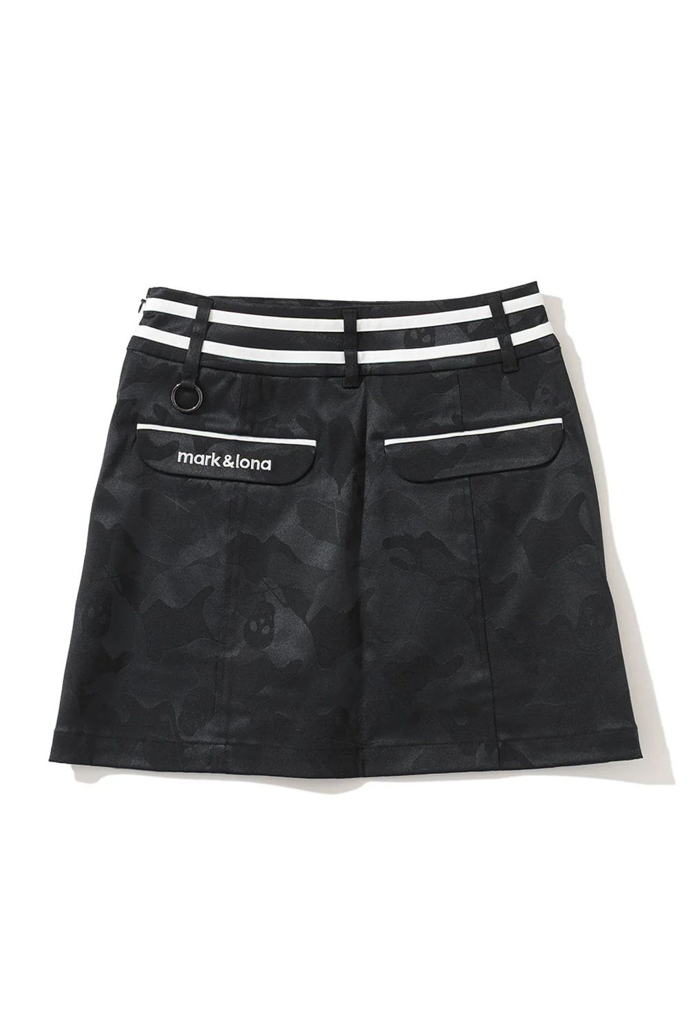 【2025AW】【レディース】 GAUGE STRETCH JACQUARD SKIRTS / オリジナルカモジャカード トラペーズスカート (インナーパンツ付き) (ブラック)