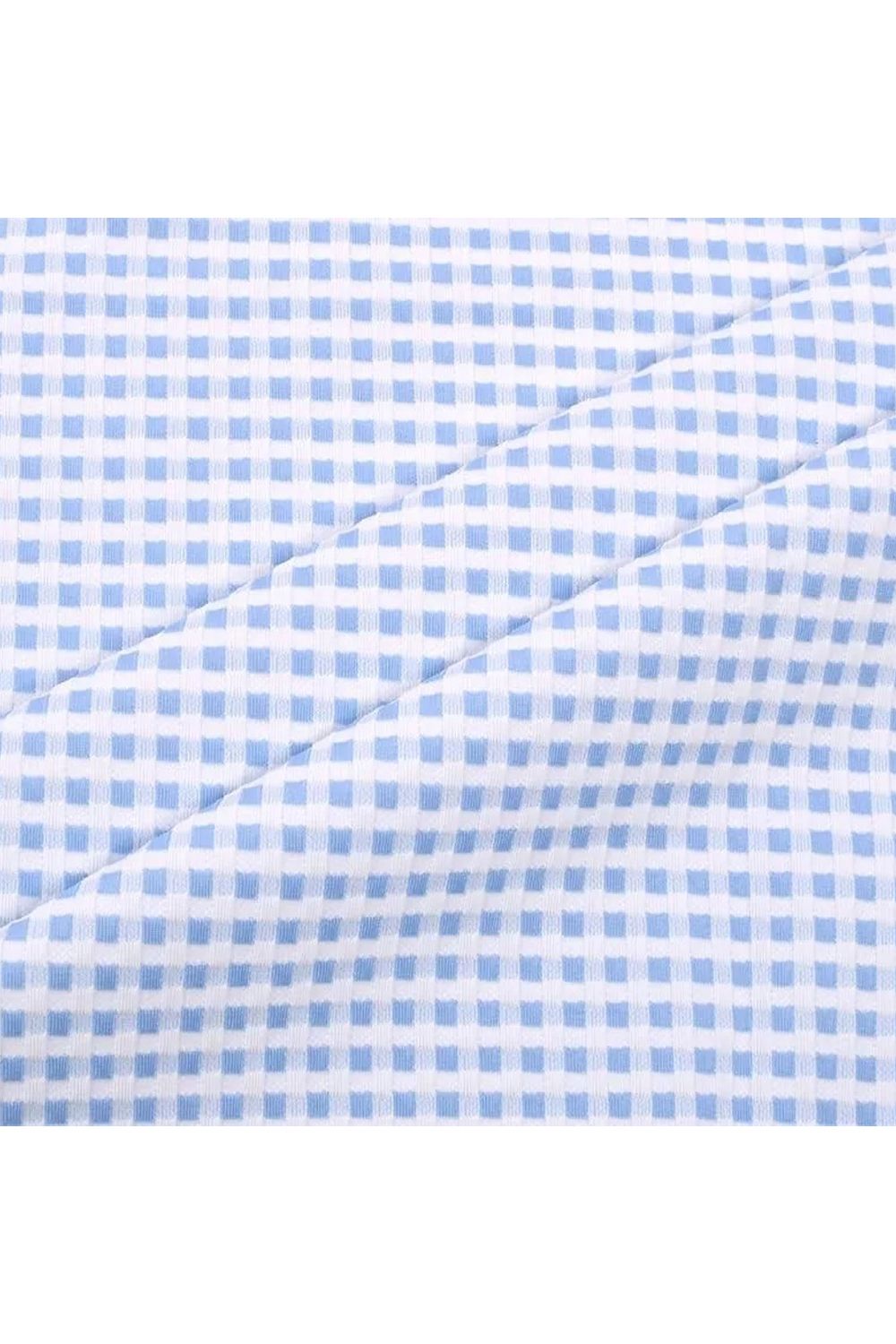 【26SS】【レディース】 GINGHAM CHECK SLEEVELESS POLO / ギンガムチェック ノースリーブ ポロシャツ (サックス)*