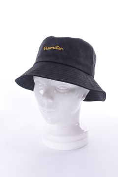 GM BUCKET HAT / ブランド オリジナルテキスタイル エンボス バケットハット (ブラック)