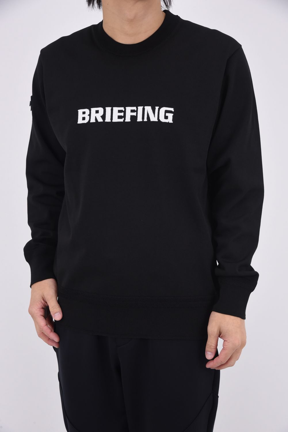 【26SS】 MEN'S WR CREWNECK KNIT / 超撥水糸 ブランドロゴジャカード クルーネックニット (ブラック)