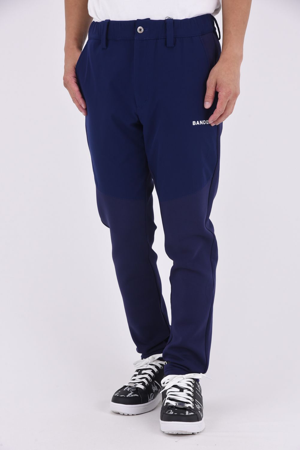 【25AW】 FRONT SWITCH TAPERED PANTS / ボンディング素材 ハイブリッドロングパンツ (ネイビー)