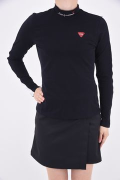 【レディース】 CARVICO STRETCH MOCK NECK SHIRTS / マイクロフリース ロングスリーブ モックネックTシャツ ブラック*