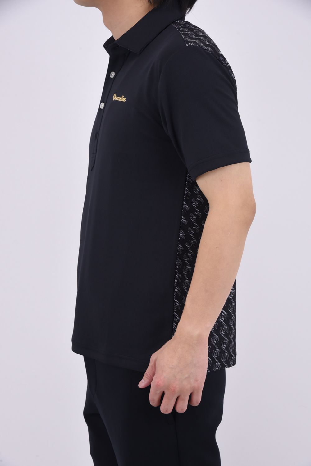 【25SS】 MENS GM BACK POLO SHIRT / GMプリント ポロシャツ (ブラック)*
