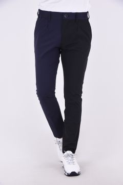 【春夏仕様】BICOLOR LONG PANTS / バイカラー ナイロンストレッチ スリムフィット ロングパンツ (ブラック)