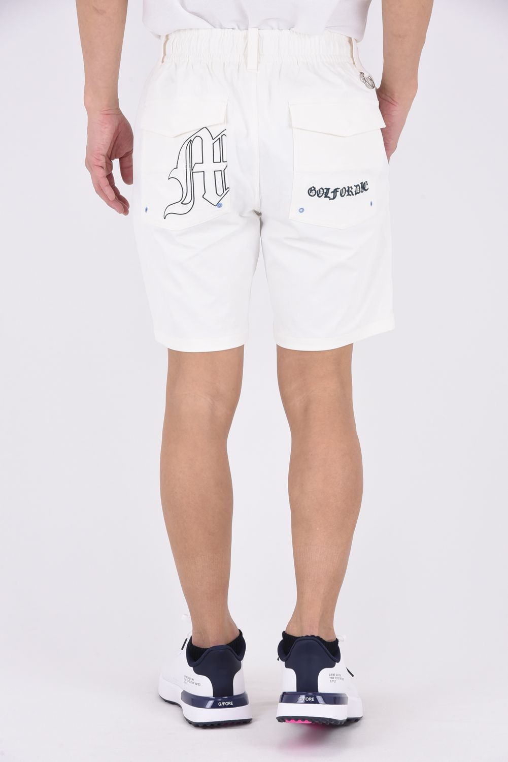 【26SS】 SOVEREIGN UTILITY TWILL SHORTS / ポリエステルツイル ブラックレターフォントロゴ ショートパンツ (ホワイト)