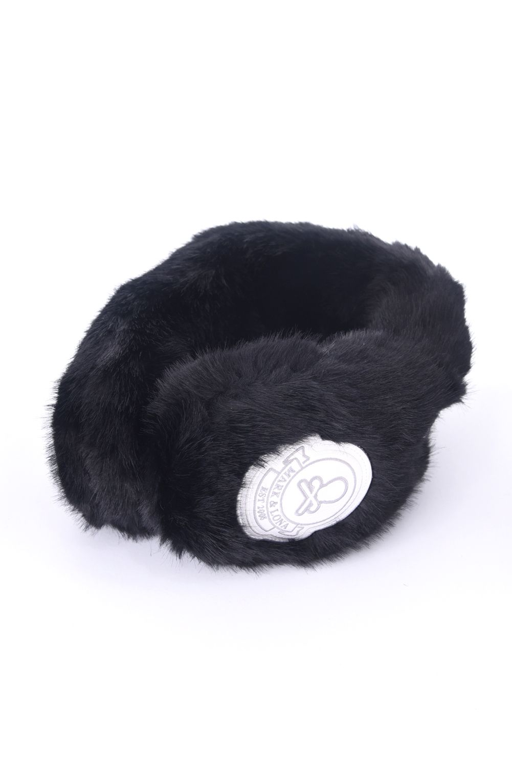 SVASTIKA FUR EARMUFFS / フェイクファー サークルスカル 2WAYイヤーマフ (ブラック)