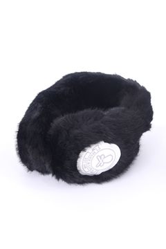 SVASTIKA FUR EARMUFFS / フェイクファー サークルスカル 2WAYイヤーマフ (ブラック)