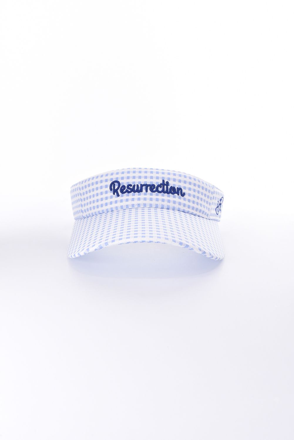 【26SS】【レディース】 WIDE BRIM SUN VISOR / ワイドブリム ギンガムチェック サンバイザー (シュシュ付き) (サックス)