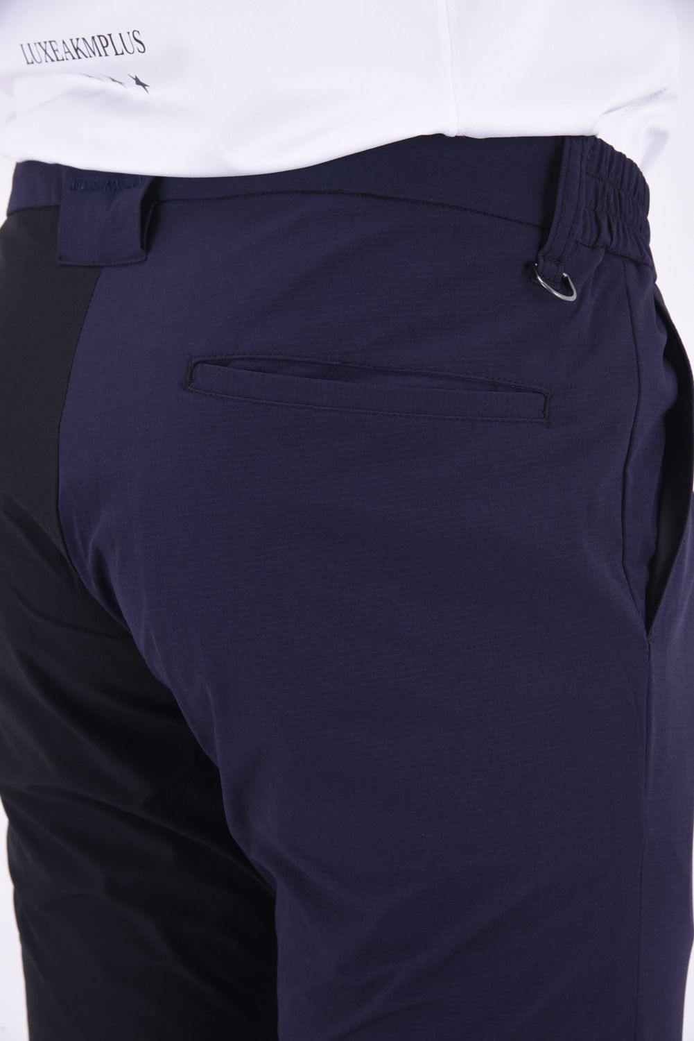 【春夏仕様】BICOLOR LONG PANTS / バイカラー ナイロンストレッチ スリムフィット ロングパンツ (ブラック)