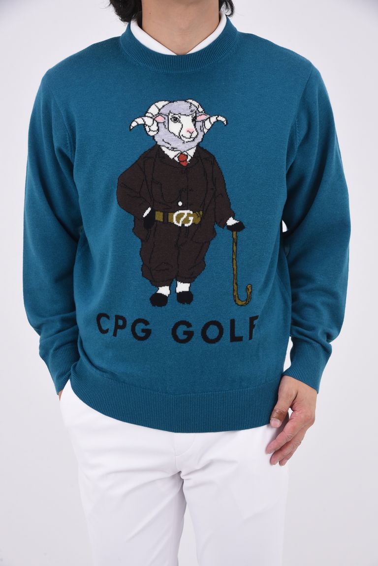 CPG GOLF - 羊グラフィックインターシャニットPO (グリーン) | GOSSIP GOLF