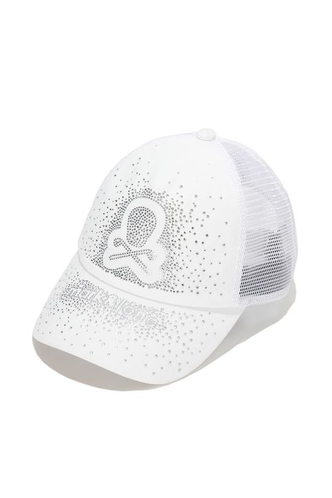 【26SS】 RADIANT MESH CAP / ラインストーンスカルロゴ メッシュキャップ (ホワイト)