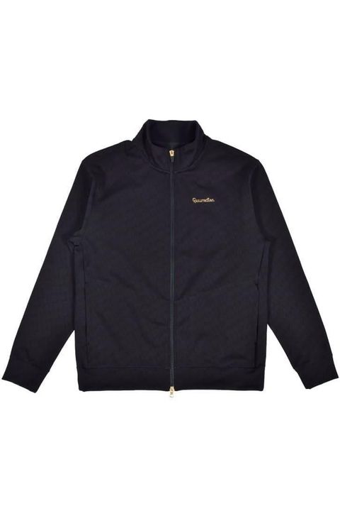 【25AW】 JACQUARD STAND COLLAR JACKET / ジャガード スタンド カラージャケット (ブラック)*