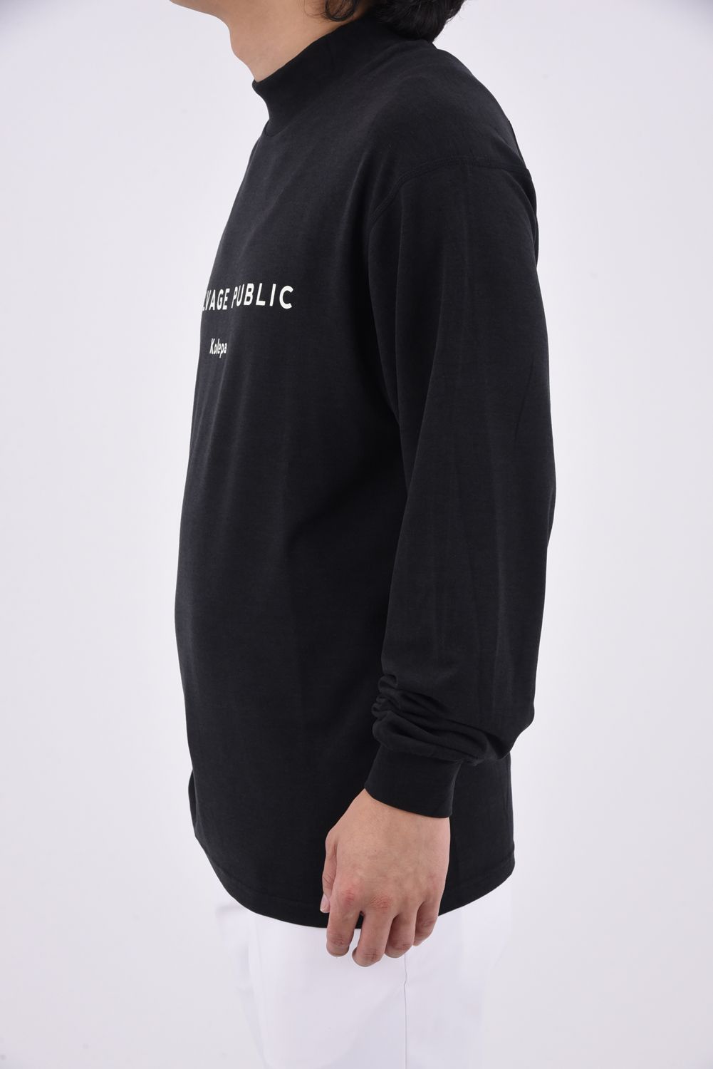 Honu Mockneck L/S (Brand Stamp) / ダイアモンドヘッドロゴプリント ロングスリーブ モックネックシャツ (ブラック)