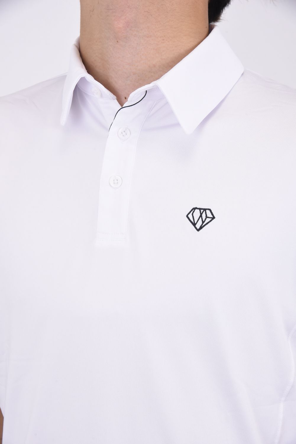 BACK BIG LOGO HIGH NECK POLO-SHIRTS / ビックロゴ ポロシャツ ホワイト