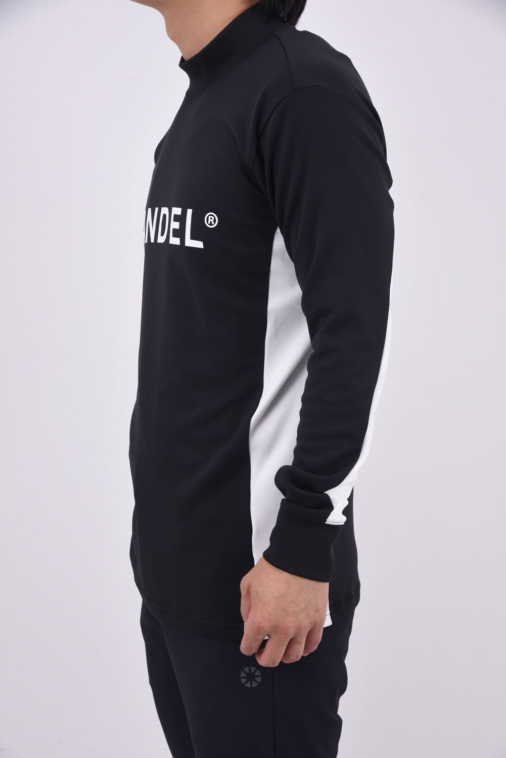 【25AW】 INSEAM SWITCH MOCKNECK SHIRTS / インシームスウィッチ長袖モックネック (ブラック)