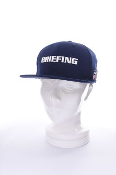 MENS BASIC FLAT VISOR CAP / ブランドロゴ ベーシック フラットキャップ ネイビー