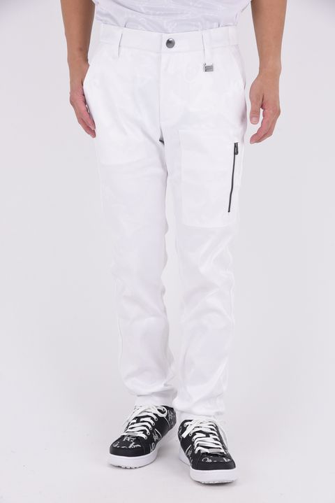 【2025AW】 GAUGE STRETCH JACQUARD PANTS / オリジナルカモジャカード ストレッチロングパンツ (ホワイト)