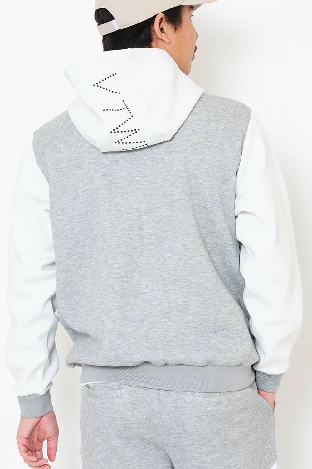 【25AW】 SW HC PARKA / ツートーン 異素材切り替え フルジップパーカー (ホワイト)