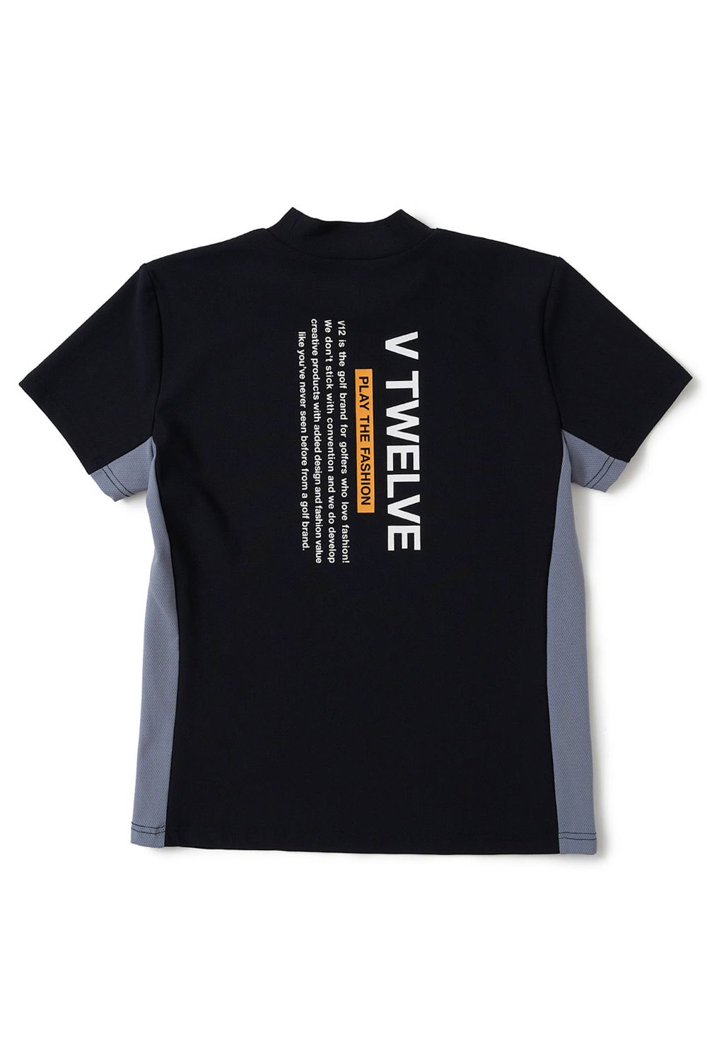 【26SS】 【レディース】 EXP MOCK / メッセージプリント バイカラー モックネックTシャツ (ブラック)