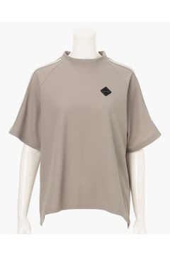 【26SS】【レディース】 WOMEN’S LINE HIGHNECK RF / カノコ生地 ラインロゴテープ リラックスフィット モックネックTシャツ (ライトブラウン)