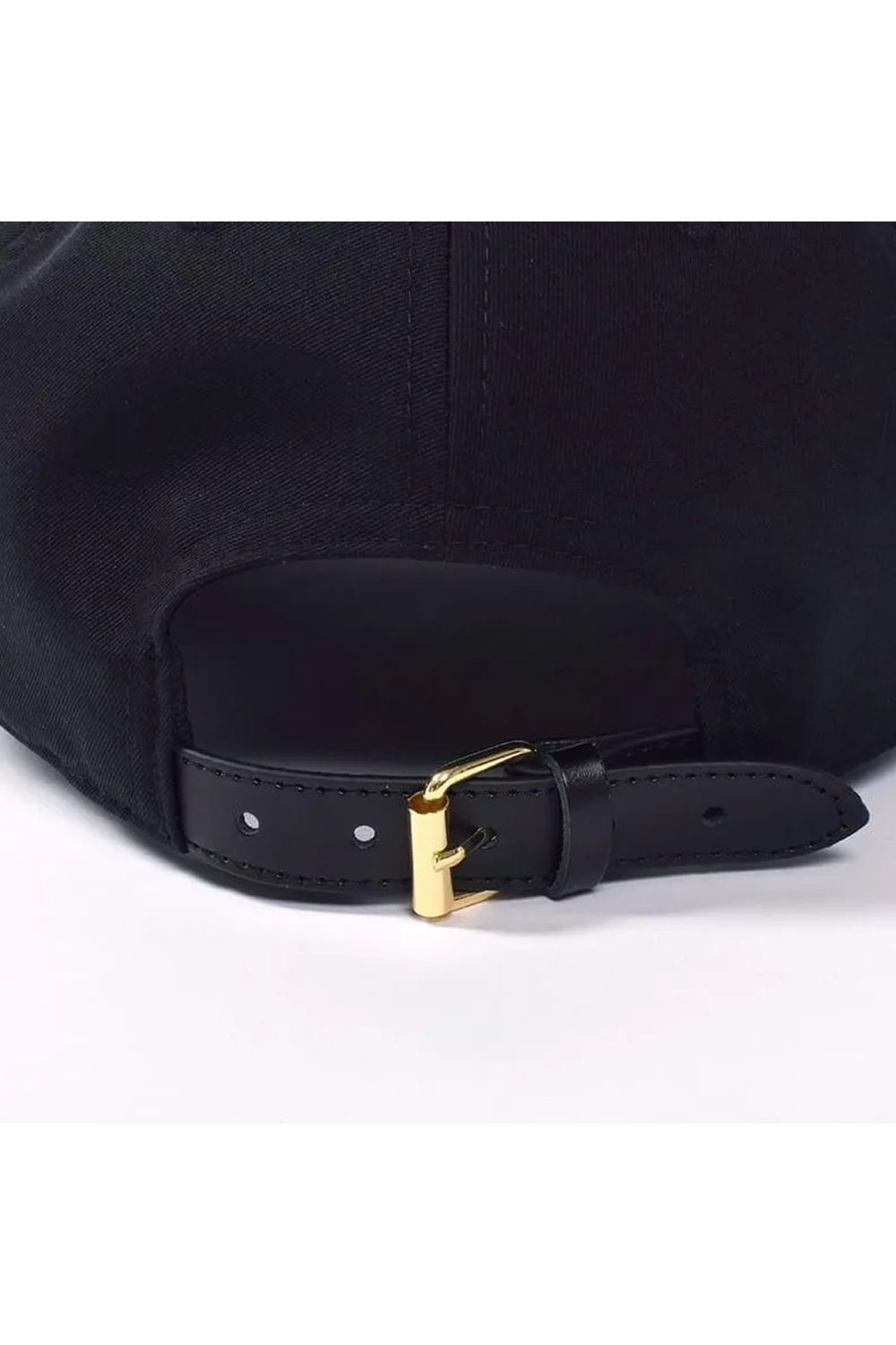 【26SS】 WIDE BRIM CAP / ブランドロゴ刺繍 本革ベルト つば広キャップ (ブラック)