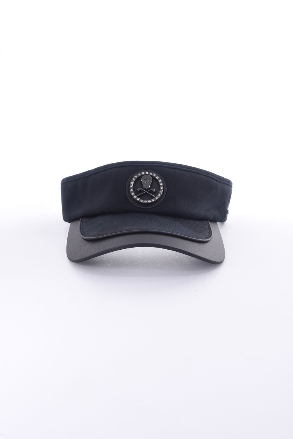 【26SS】 GAUGE CAMO LEATHER TRIM VISOR / カモフラージュパターン 異素材切り替え メタルプレート サンバイザー (ブラック)