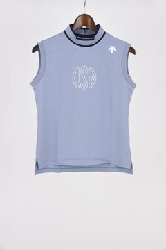 【レディース】 鹿の子 ノースリーブ シャツ (サックス)