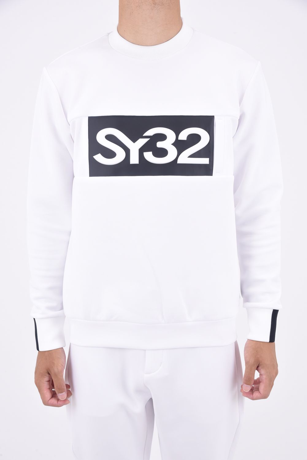SY32 by SWEET YEARS GOLF - DOUBLE FACE CARDBOARD SWEAT / エンボス 