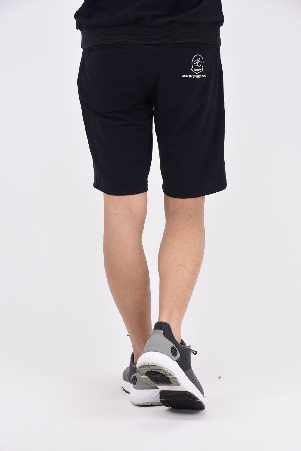 【ABSOLUTE】 CARVICO PANTELLERIA SIDE MESH SHORTS / ロゴ カルビコ ストレッチ ショートパンツ (ブラック)