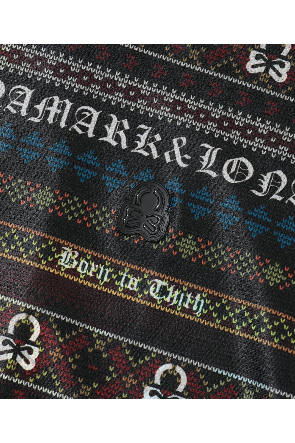 【2026AW 木村拓哉さん着用】 REGALIA CINCH MESH MOCK / オリジナルフェアアイル柄 メッシュ生地 モックネックTシャツ (ブラック)