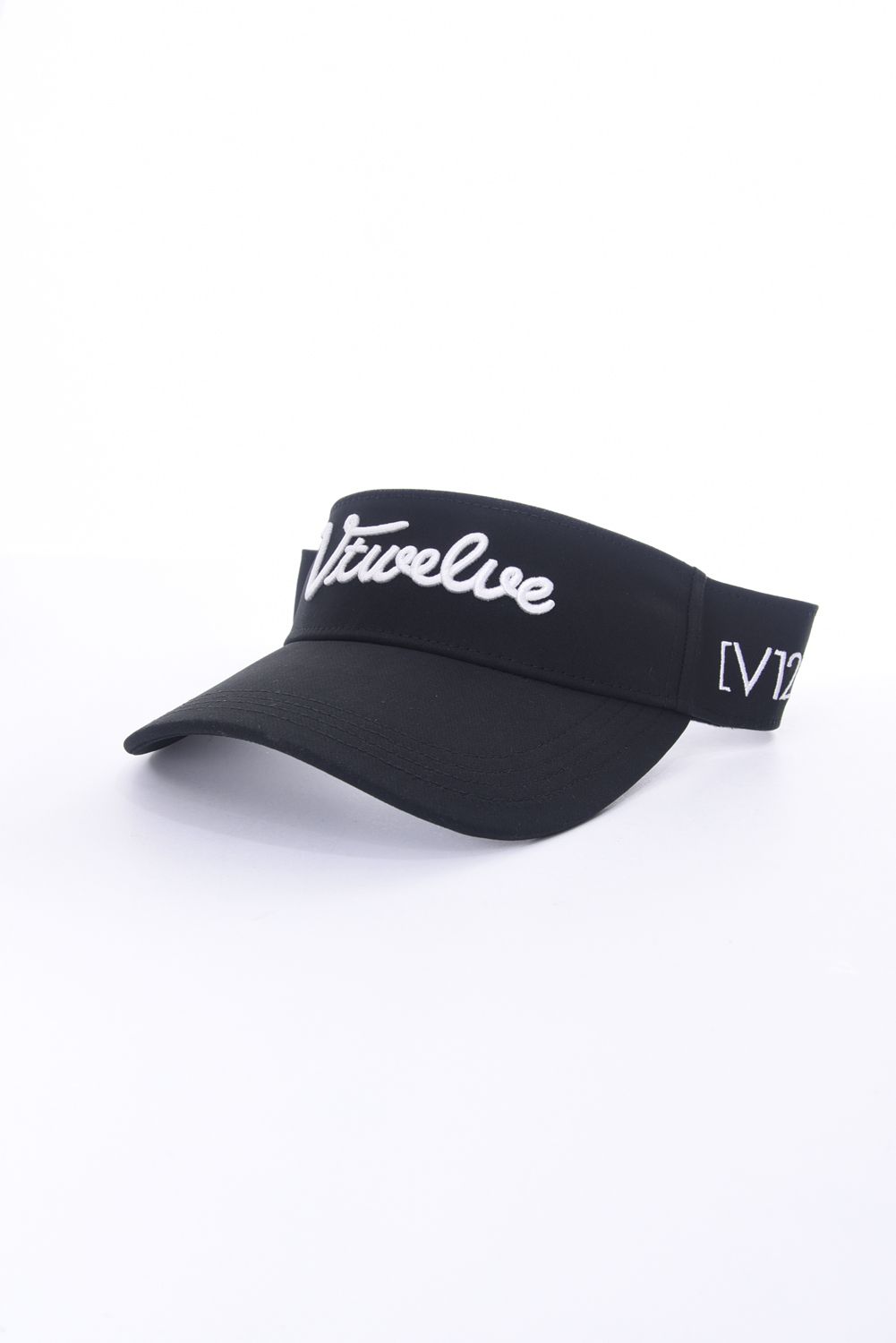 TIT VISOR / V12筆記体ロゴ サンバイザー (ブラック)