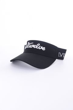 TIT VISOR / V12筆記体ロゴ サンバイザー (ブラック)