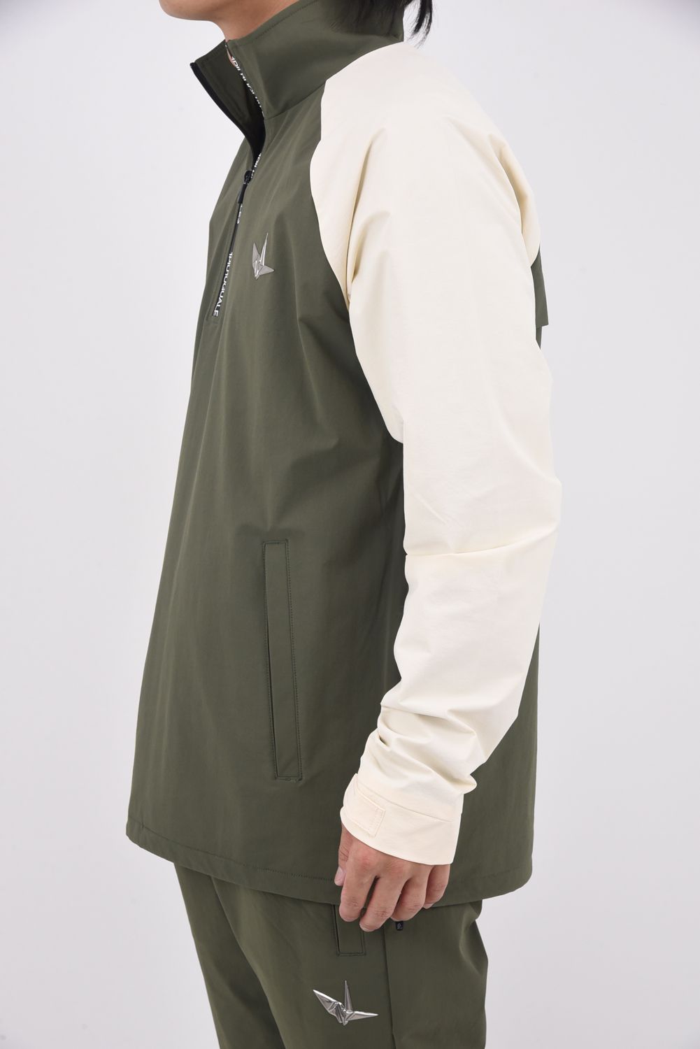 【2025AW】 WATER REPELLENT BLOUSON / バイカラー 撥水加工 ブルゾン (カーキ/ホワイト)