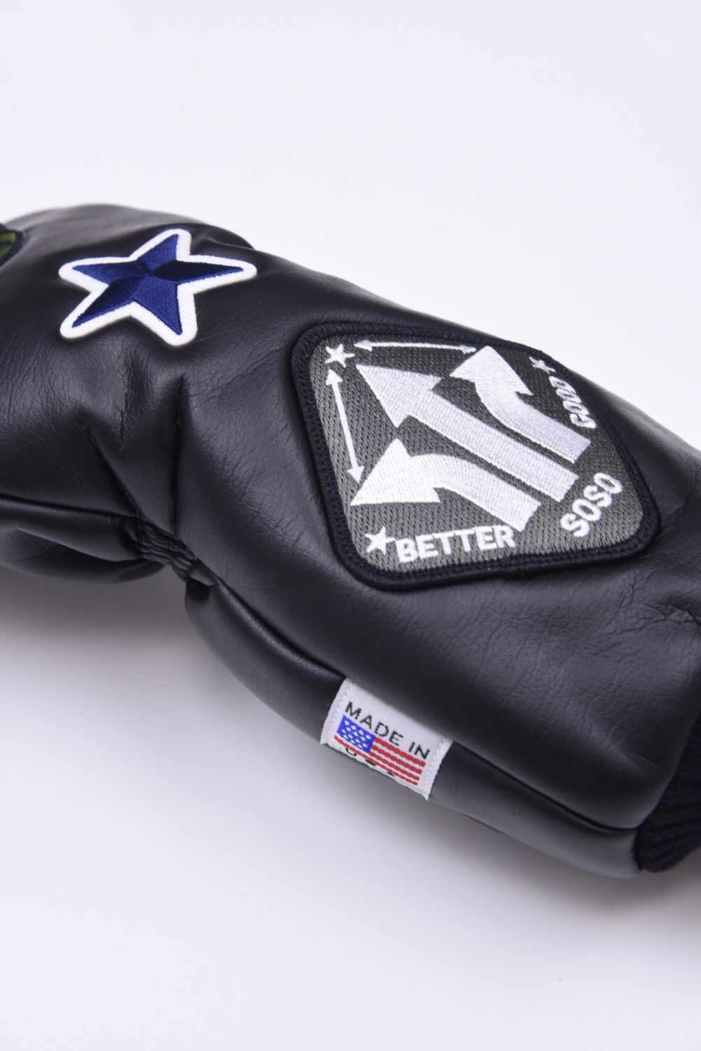 U-LEATHER FW COVER / シンセティックレザー ワッペン フェアウェイ ウッドカバー (ハンティントンブラック)