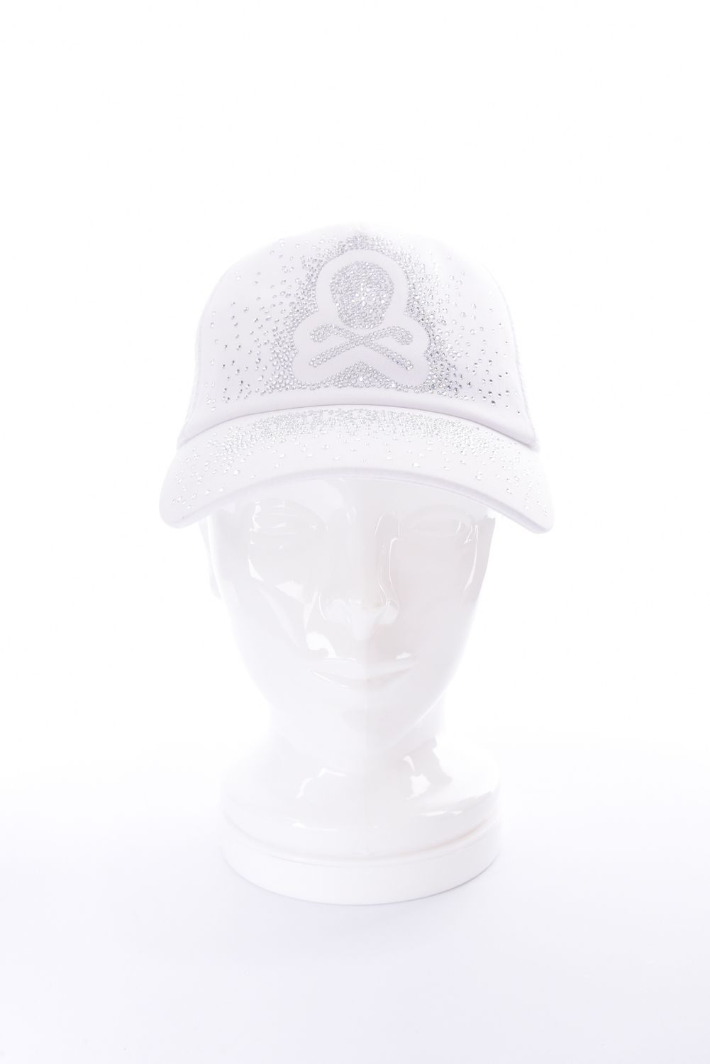 【26SS】 RADIANT MESH CAP / ラインストーンスカルロゴ メッシュキャップ (ホワイト)