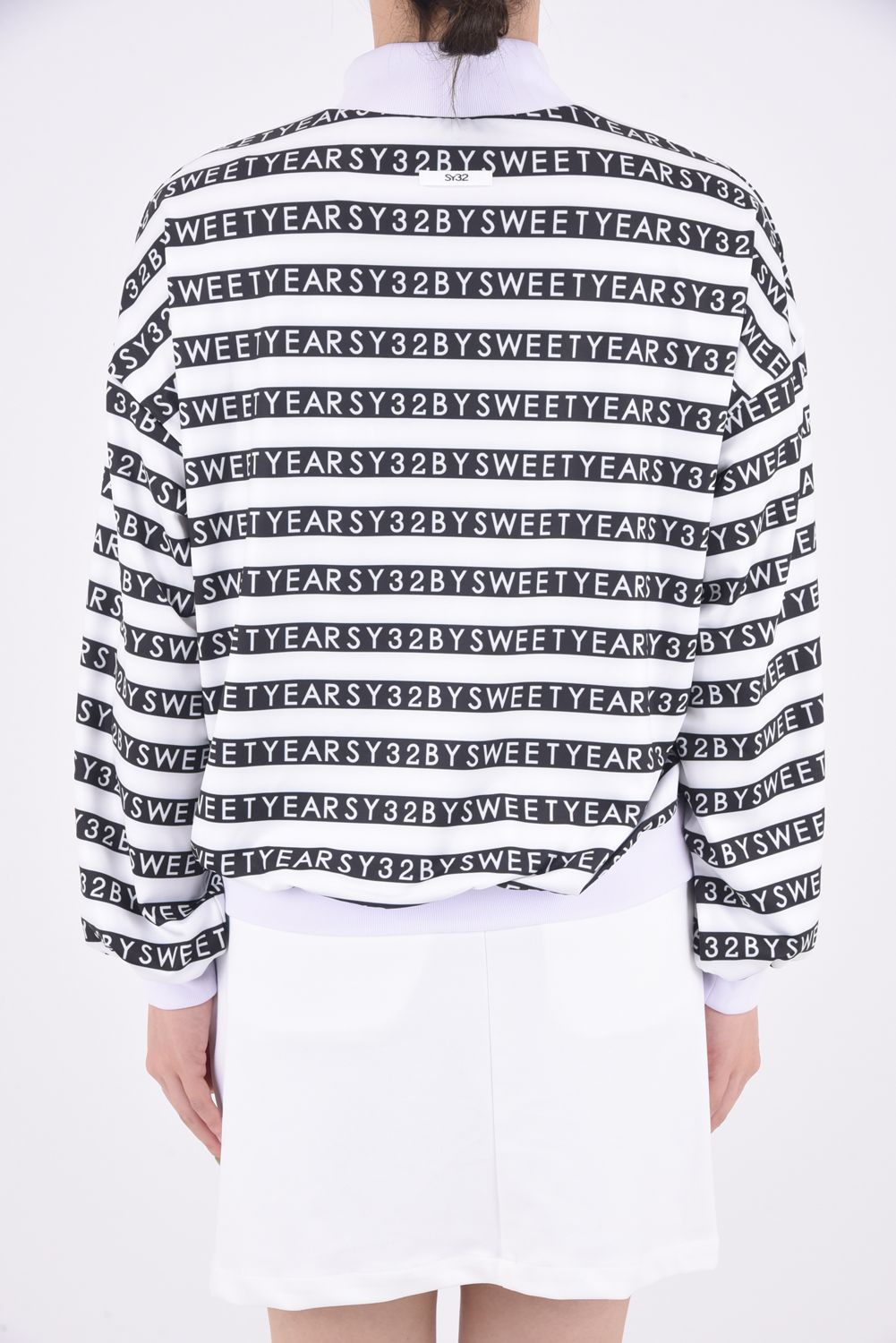 ■■SALE■■SY32 by SWEET YEARS★GOLF SYG-23A09W LOGO BORDER MOCK NECK SHIRTS ボーダーフルロゴ モックネックTシャツ color:PINK(ピンク) SY32 by SWEET YEARS GOLF - 【レディース】LOGO BORDER MOCK
