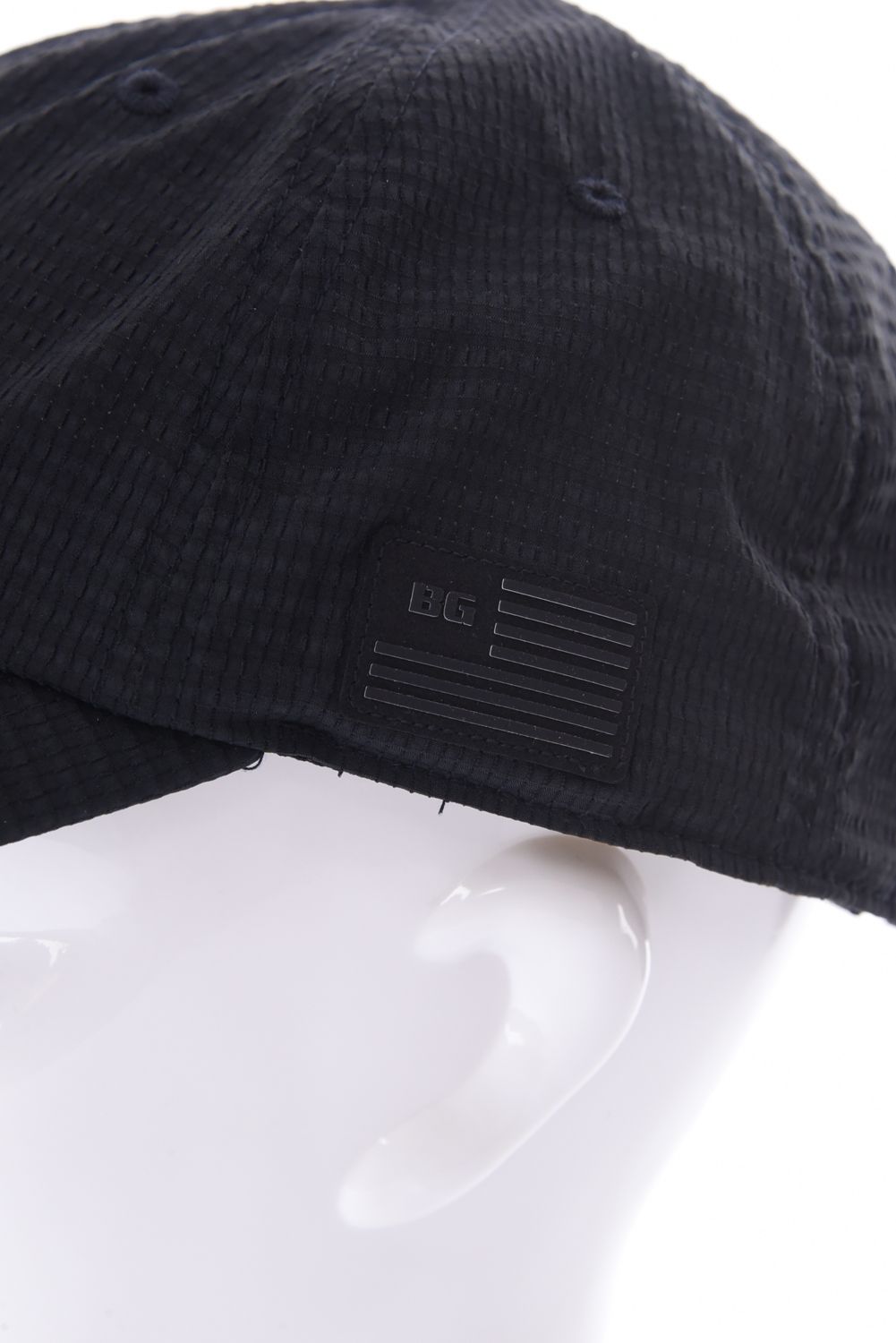 【26SS】 MEN’S SEERSUCKER CAP / シアサッカー ダイヤモンドロゴ キャップ (ブラック)