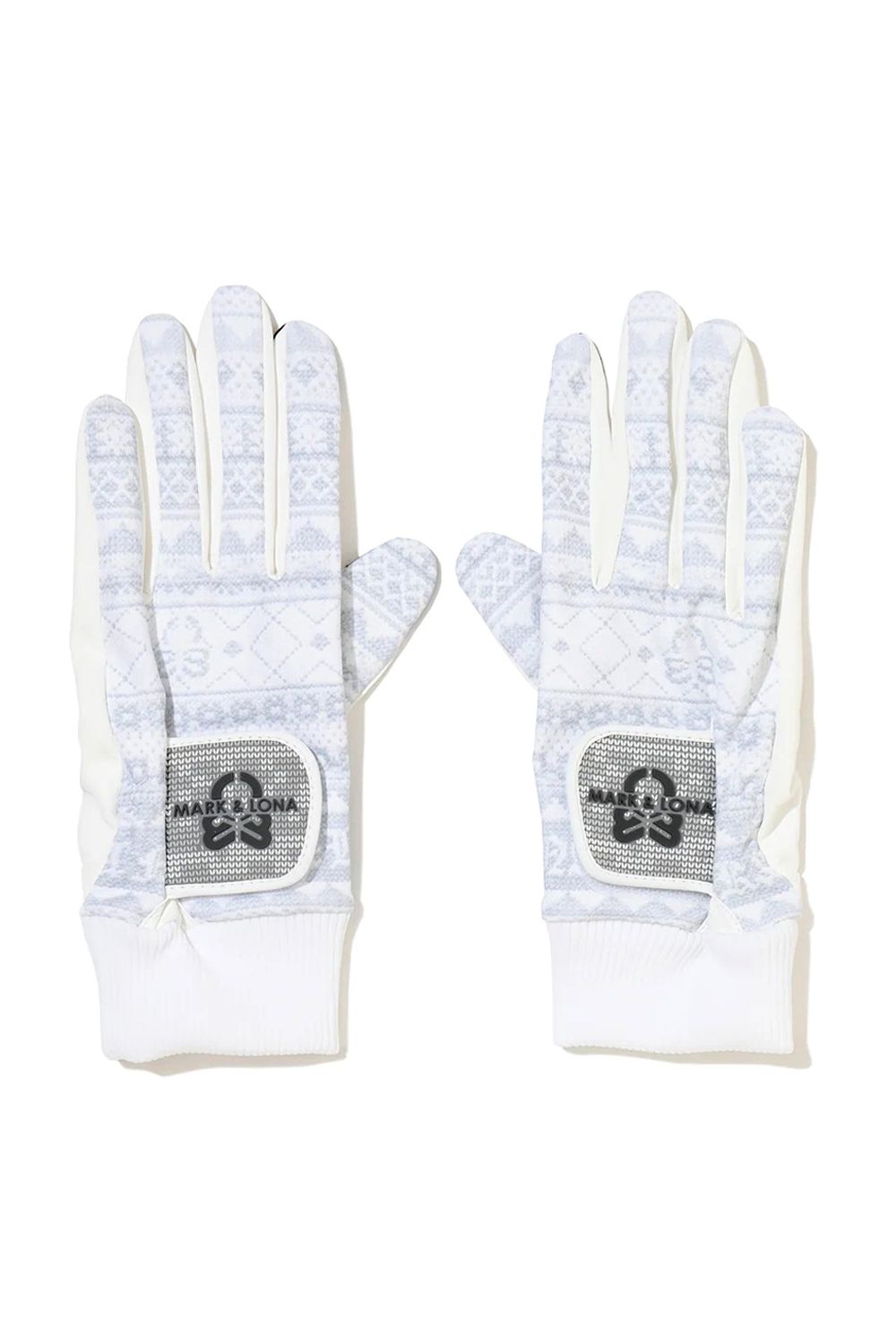 【26AW】 SCOTT WINTER GLOVES / フェアアイルパターン 防風素材 両手ゴルフグローブ (ホワイト)