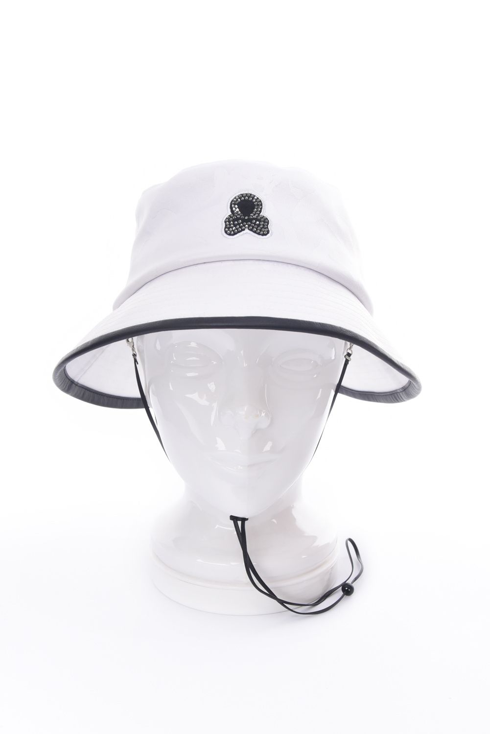 GAUGE CRYSTAL ICON HAT / オリジナルカモジャカード ドローコード付き バケットハット (ホワイト)