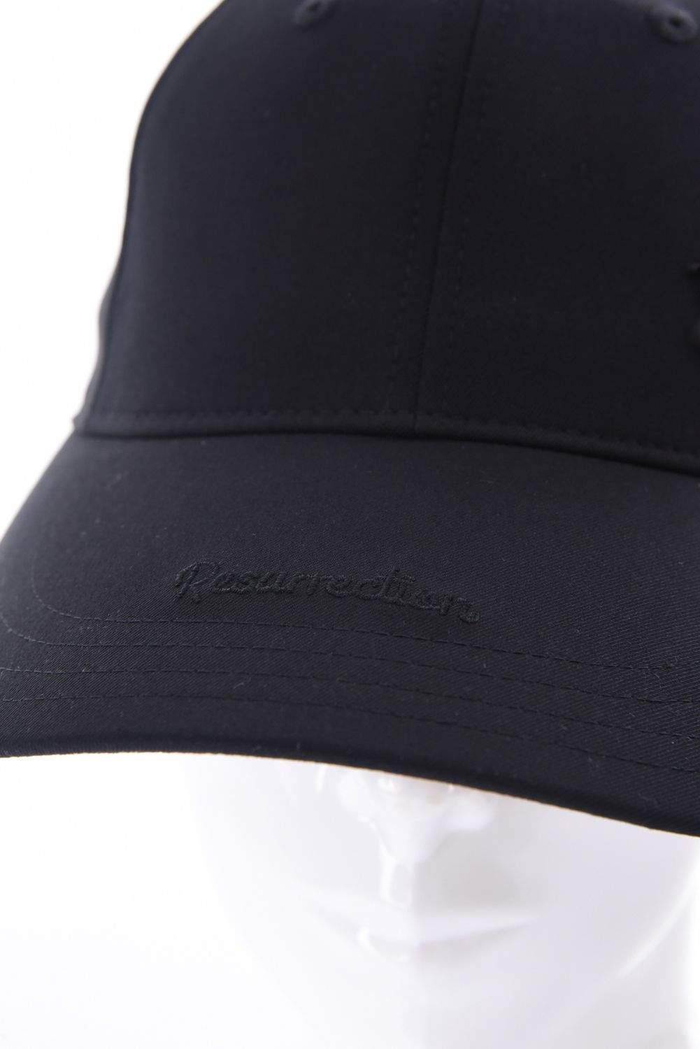 【26SS】 WIDE BRIM CAP / ブランドロゴ刺繍 本革ベルト つば広キャップ (ブラック)*