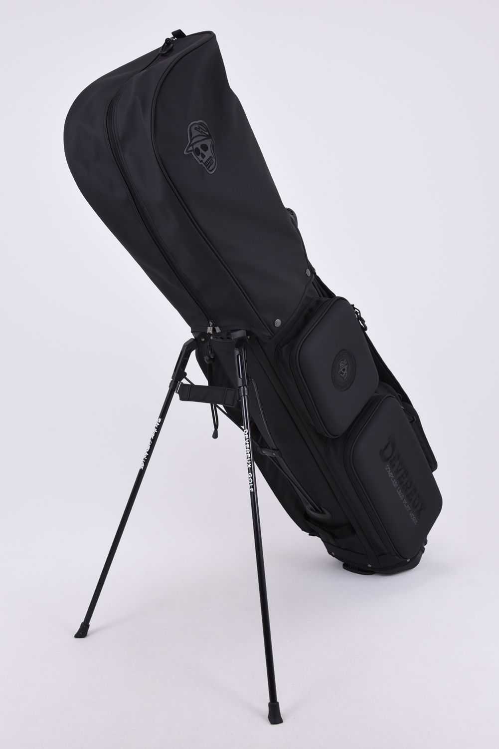 【26AW】 PIONEER TOWN Deep Side Pocket CADDIE BAG / ワントーンカラーロゴアソート スタンドタイプ キャディバッグ (ブラック)
