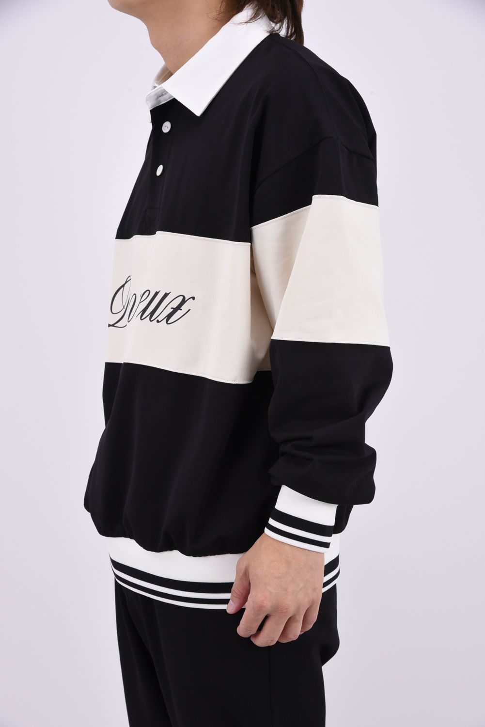 【26AW】 DVG L/S LINE POLO / ロングスリーブ ポロシャツ (ブラック)