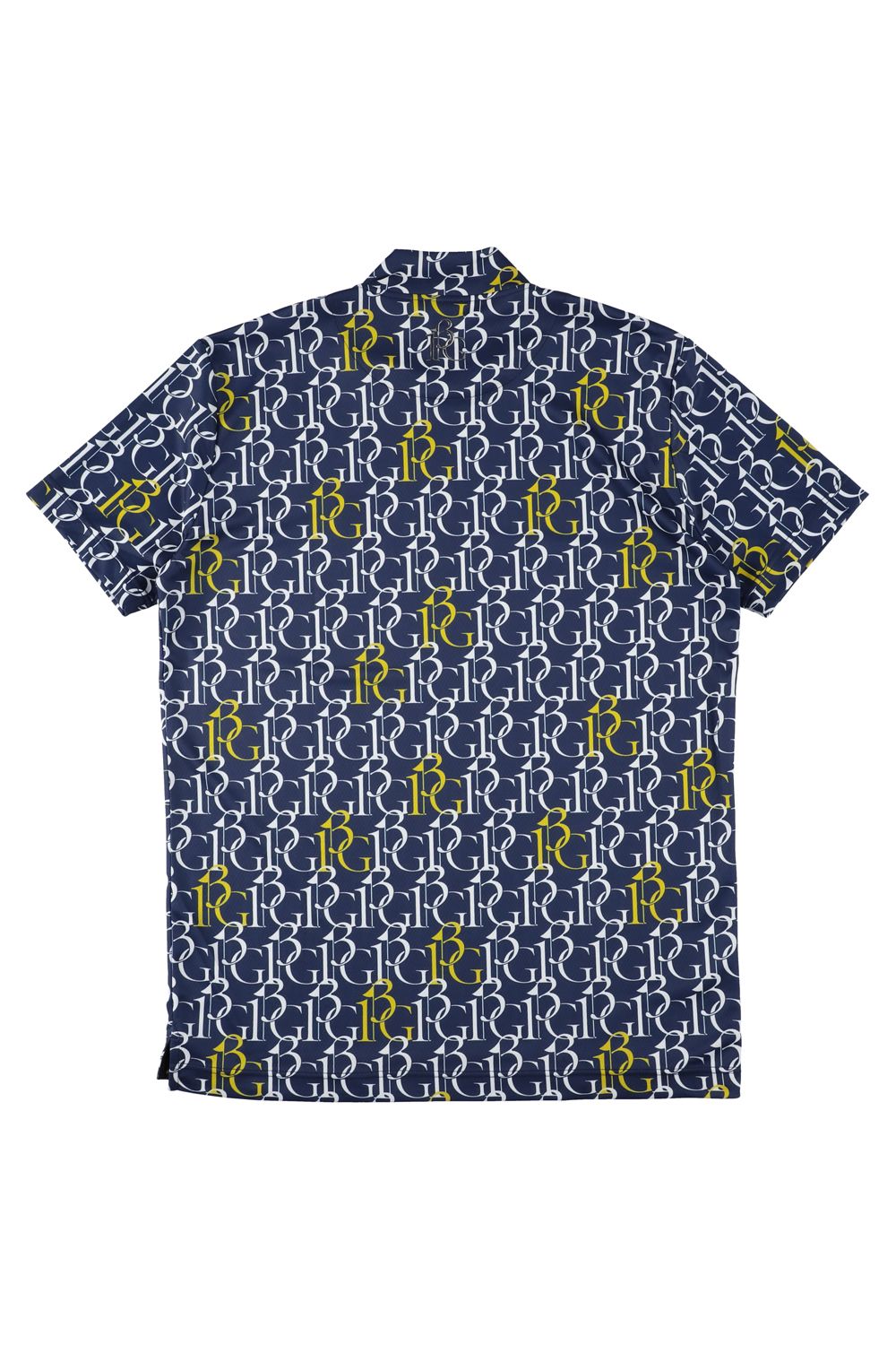 SS MOCK 113G / 113総柄ロゴ 半袖 モックネック Tシャツ (ネイビー)