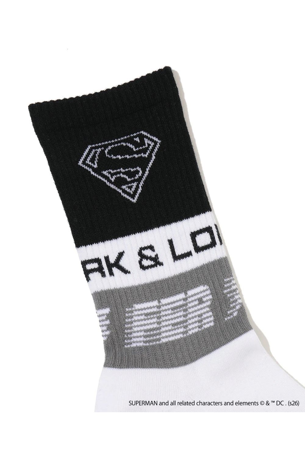 【26SS】【FER COLLECTION】 SUPER JACQUARD SOCKS / Supermanコラボレーション ミドル丈ソックス (ホワイト)