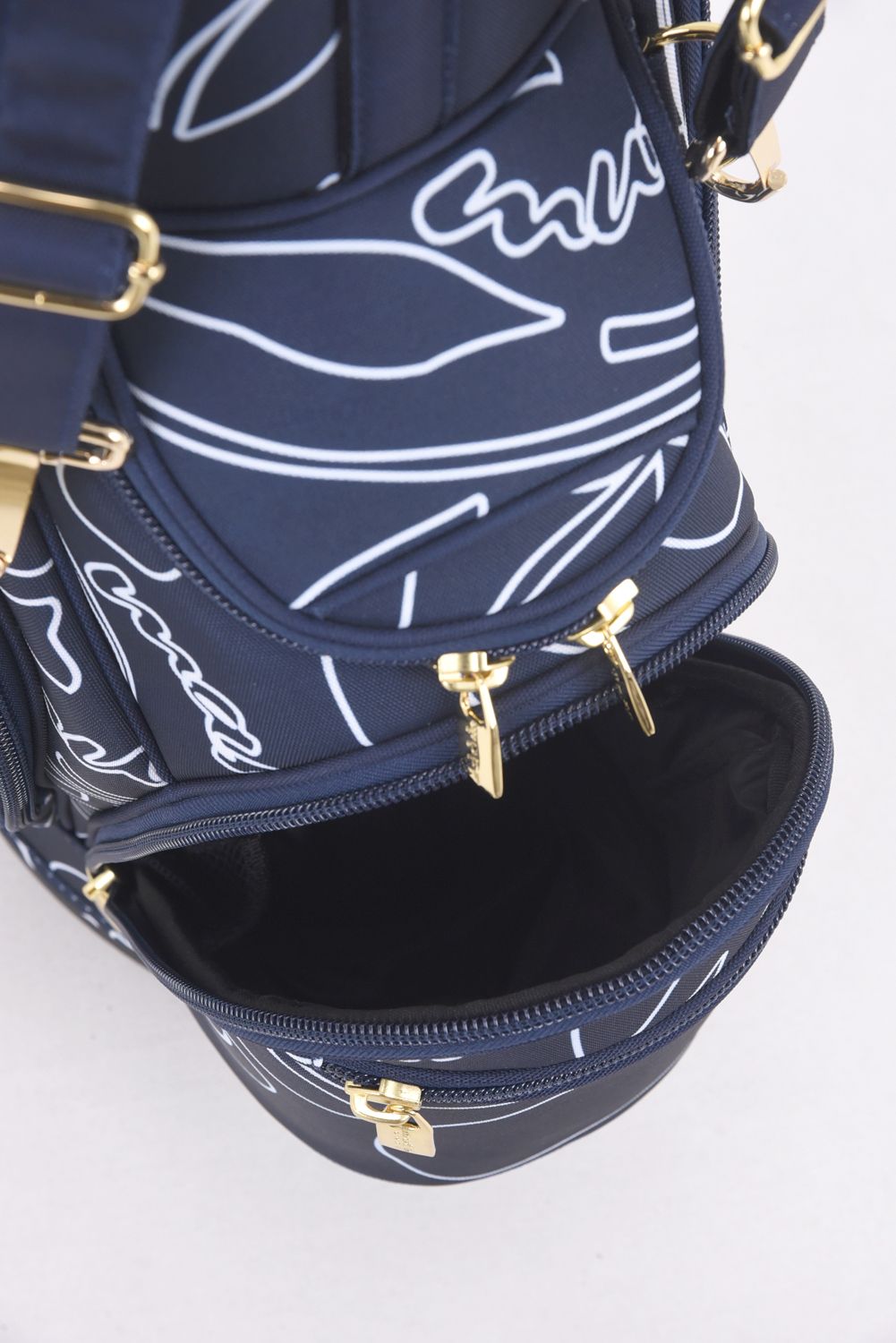 【銀行振込・代金引換不可】【返品・交換不可】 CADDY BAG & COVER / ボタニカル柄 キャディバッグ&ヘッドカバーセット (ネイビー)