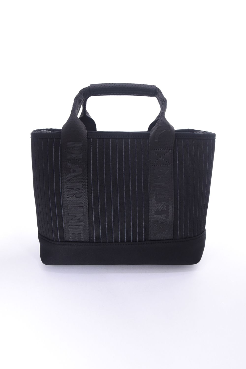 【26SS】 STRIPE KNIT PARTITION TOTE BAG / ストライプニット パーテーショントートバッグ (ブラック)
