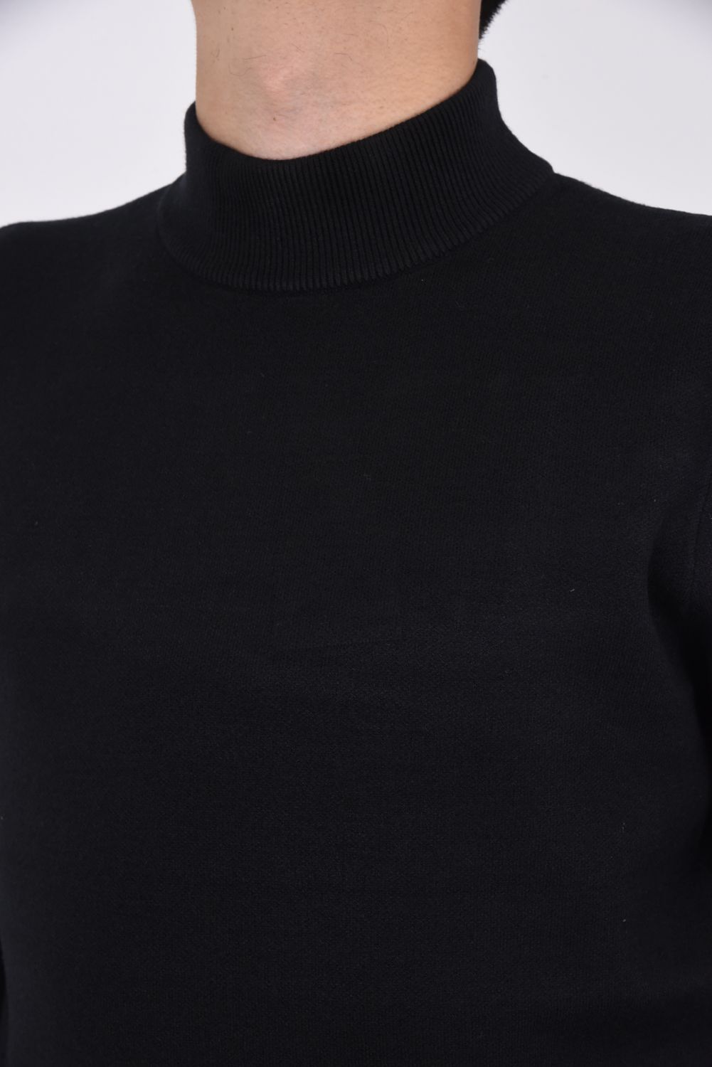 BACK BIG LOGO HIGH NECK KNIT / バックロゴ ハイネック ニット ブラック