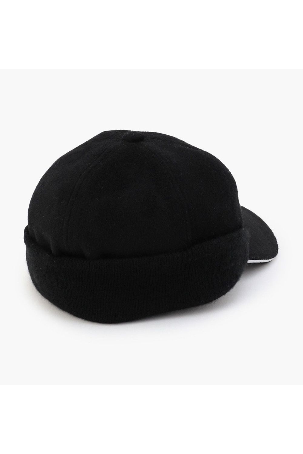MEN'S WOOL WARM CAP / ウール混 ブランドロゴ ウォームキャップ (ブラック)